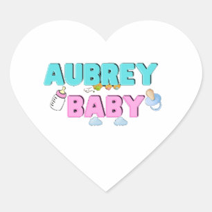 Aubrey met vlinder en wolk hart sticker