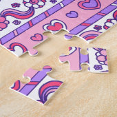 Aubrey naam betekenis roze paarse legpuzzel (Zijkant)