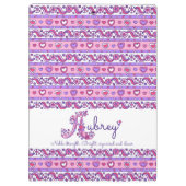 Aubrey naam betekent harten doodles klembord (Achterkant)