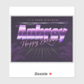 Aubrey Name Vorname lila retro Sticker Geburtstag (Vel)