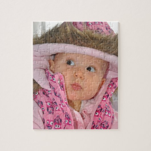 Aubrey op een Puzzle Legpuzzel (Verticaal)