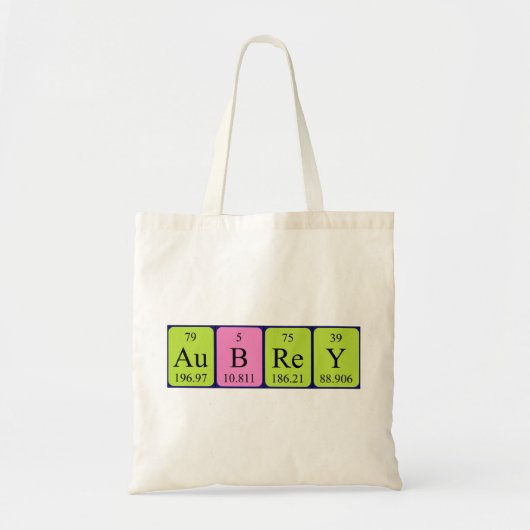 Aubrey periodieke lijst - naam canvas tas (Voorkant)