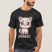 Aubrey Schattige Kitty Cat Design voor Meisjes Naa T-shirt (Voorkant)