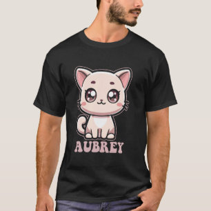 Aubrey Schattige Kitty Cat Design voor Meisjes Naa T-shirt