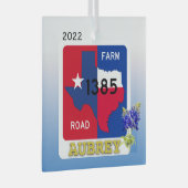 Aubrey, Texas & Bluebonnets Ornament (Voorkant Rechts)