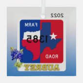 Aubrey, Texas & Bluebonnets Ornament (Achterkant)
