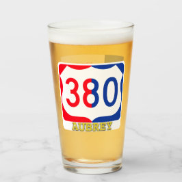 Aubrey, Texas en US 380, Pint Glass Glas