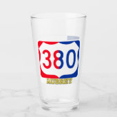 Aubrey, Texas en US 380, Pint Glass Glas (Voorkant)