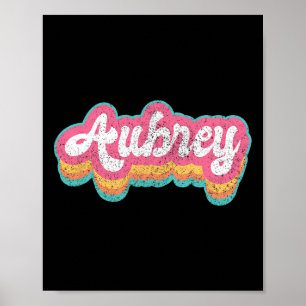 Aubrey Voornaam Meisje Vintage 70s 80s Personalise Poster