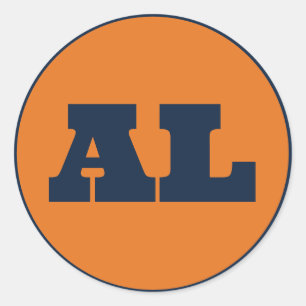 Auburn (AL) - Sinaasappel x blauw Ronde Sticker