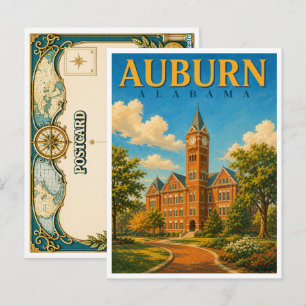 Auburn Alabama Klokkentoren GeoSaga Briefkaart