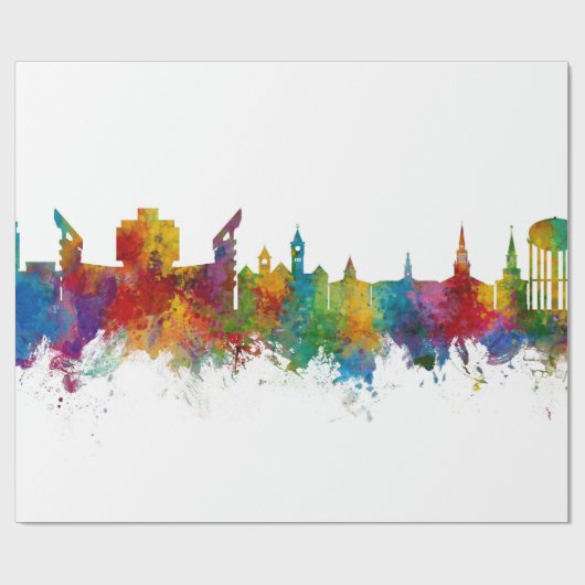 Auburn Alabama Skyline Cadeaupapier (Vlak)