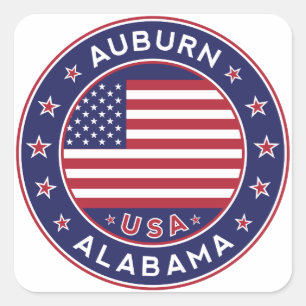 Auburn, Alabama, Verenigde Staten Vierkante Sticker