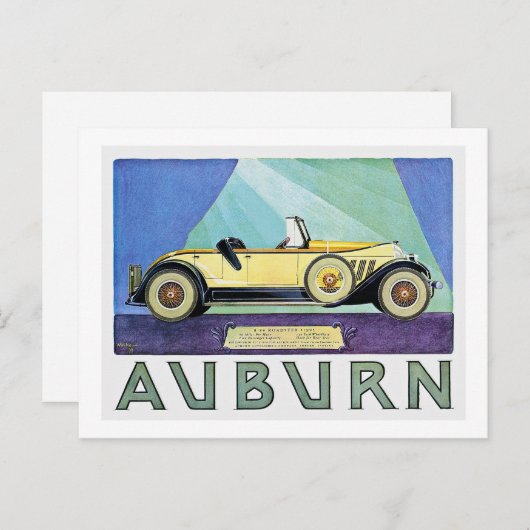 Auburn  automatische reclame briefkaart (Voorkant / Achterkant)