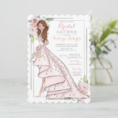 Auburn Bride in het Vrijgezellenfeest Gown Kaart (Staand voorkant)