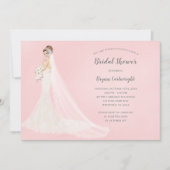 Auburn Bride in Lace Gown Elegant Vrijgezellenfees Kaart (Voorkant)