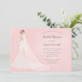 Auburn Bride in Lace Gown Elegant Vrijgezellenfees Kaart (Staand voorkant)