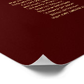 Auburn Brown & Gold Lace 22 Table Seating Chart Poster (Hoek)