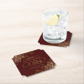 Auburn Brown & Gold niet mijn Drink bruiloft Kartonnen Onderzetters (Insitu)