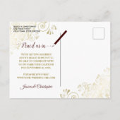 Auburn Brown Gold Wedding Save the Date Calendar Aankondigingskaart (Achterkant)