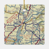 Auburn CA  Map Keramisch Ornament (Achterkant)