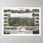 Auburn, CA Panoramic Map - 1887 Poster (Voorkant)
