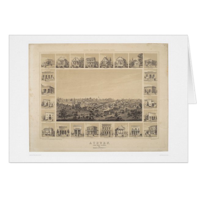 Auburn, Californië 1857 Panoramische Kaart (2508A) (Voorkant Horizontaal)