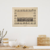 Auburn, Californië 1857 Panoramische Kaart (2508A) Poster (Keuken)