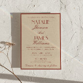 Auburn Copper Old Money QR Code Photo Wedding Kaart