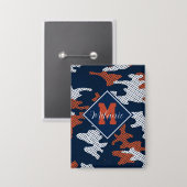 Auburn Deep-South Tiger Spirit Camo Button (Voorkant / Achterkant)