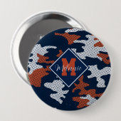 Auburn Deep-South Tiger Spirit Camo Ronde Button 4,0 Cm (Voorkant /achterkant)