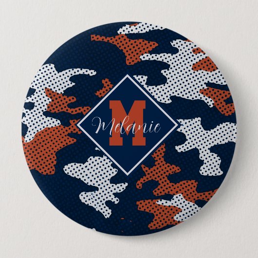 Auburn Deep-South Tiger Spirit Camo Ronde Button 4,0 Cm (Voorkant)