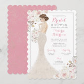 Auburn Glam Bride in Gown Vrijgezellenfeest Kaart (Voorkant / Achterkant)