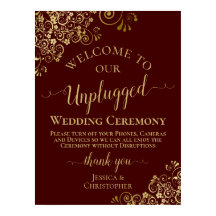 Auburn & Gold Stylish Unplugged Wedding Ceremony