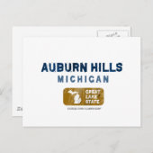 Auburn Hills Michigan Great Lake State Briefkaart (Voorkant / Achterkant)