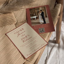 Auburn Koper Oud Geld QR Code Foto Bruiloft