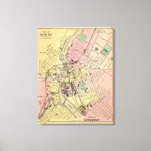 Auburn, Lewiston Canvas Afdruk (Voorkant)