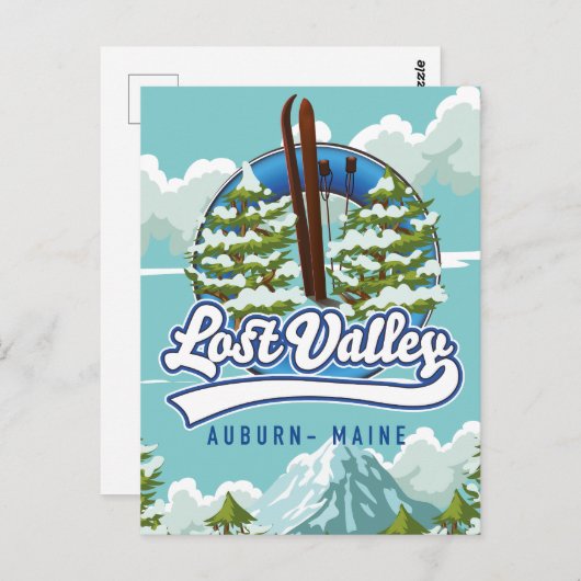 Auburn, Maine, Lost valley ski Briefkaart (Voorkant / Achterkant)