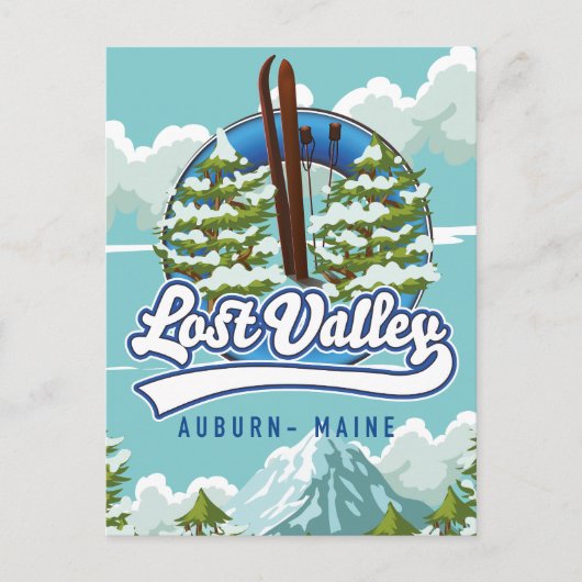 Auburn, Maine, Lost valley ski Briefkaart (Voorkant)