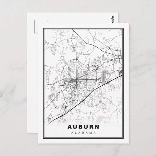Auburn Map Briefkaart (Voorkant / Achterkant)