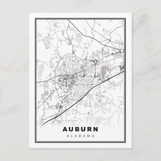 Auburn Map Briefkaart (Voorkant)