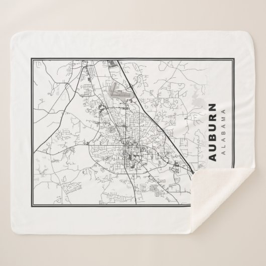 Auburn Map Sherpa Deken (Voorkant (horizontaal))