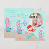 Auburn Mermaid Zesde uitnodiging op zaterdag (Voorkant / Achterkant)