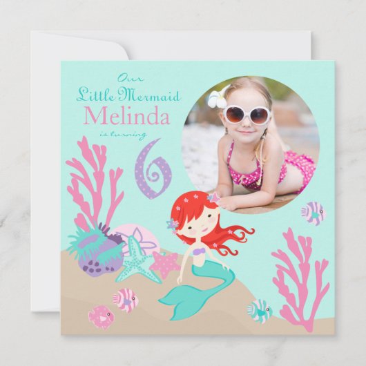 Auburn Mermaid Zesde uitnodiging op zaterdag (Voorkant)