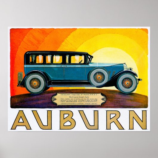 Auburn ~  motorrijtuigenreclame poster (Voorkant)
