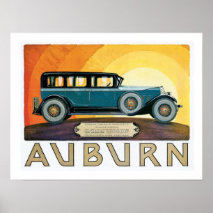 Auburn Motors Sunburst Ad Poster