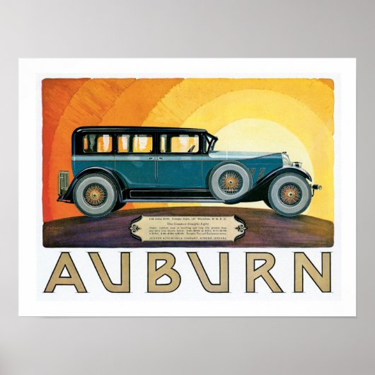  Auburn Motors Sunburst Ad Poster (Voorkant)