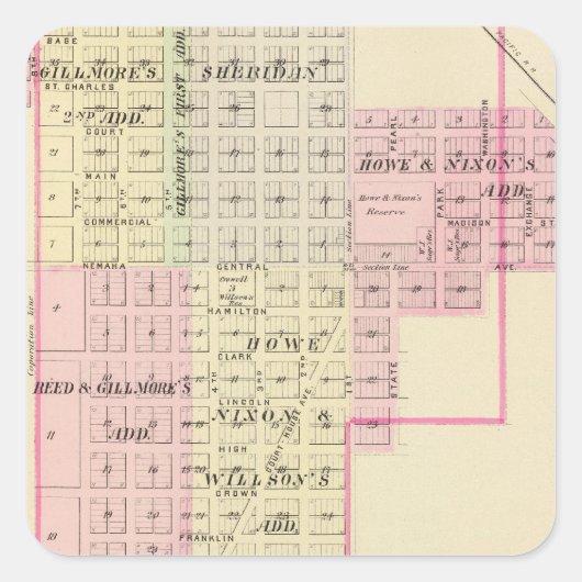 Auburn, Nebraska Vierkante Sticker (Voorkant)