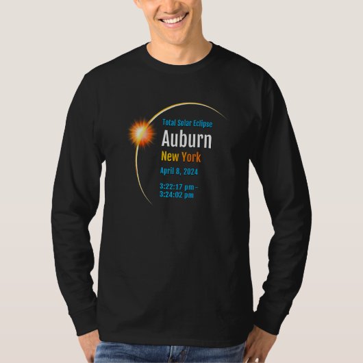 Auburn New York NY Total Solar Eclipse 2024 1 T-shirt (Voorkant)