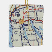 Auburn NY  Map Keramisch Ornament (Rechts)